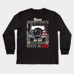 Jeep Veteran Grandpa Kids Long Sleeve T-Shirt